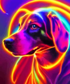 Neon Dog Paint By Numbers