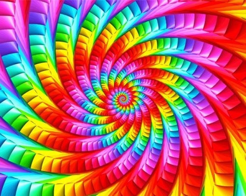 Rainbow Psychedelic Paint By Numbers