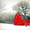 Barn in Snow Paint By Numbers