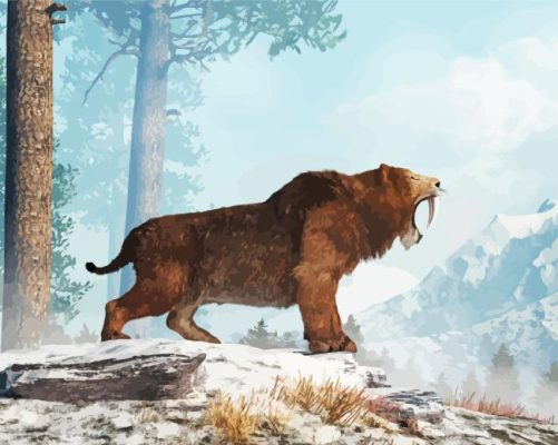 Saber Toothed Cat Paint By Numbers