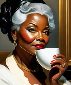 Lady Having Coffee Paint By Numbers