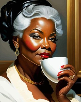 Lady Having Coffee Paint By Numbers