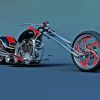 Black Red Chopper Bike Paint By Numbers