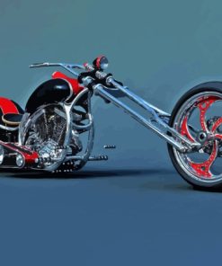 Black Red Chopper Bike Paint By Numbers