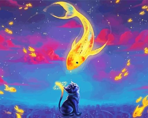 Cat Koi Fish Paint By Numbers