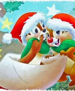 Christmas Chip N Dale Paint By Numbers