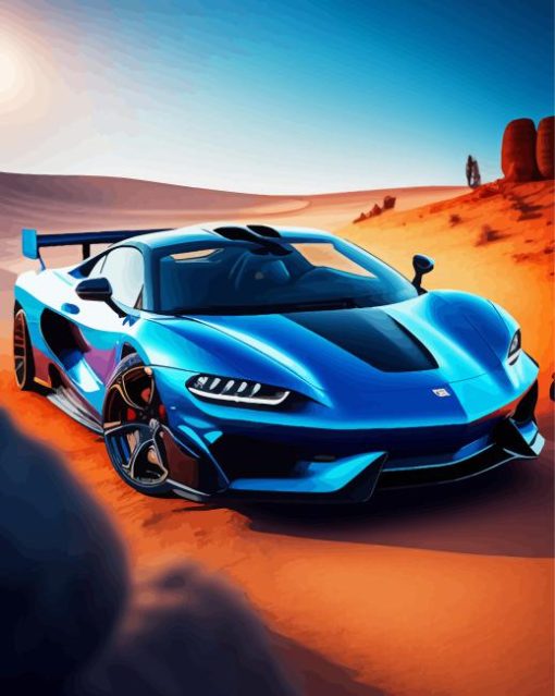 Cool Car Desert Paint By Numbers