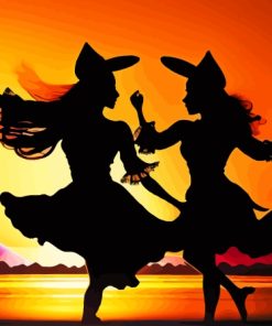 Witches Silhouette Paint By Numbers