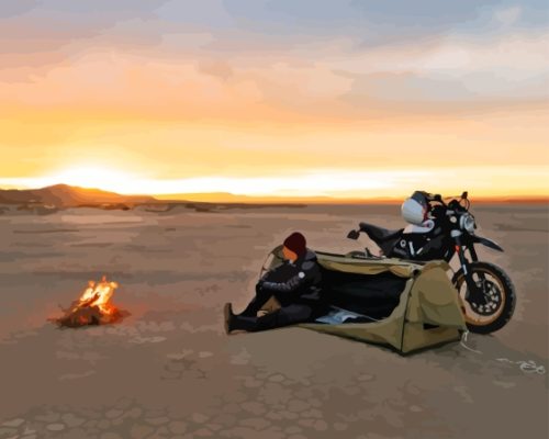 Desert Motorcycle Paint By Numbers