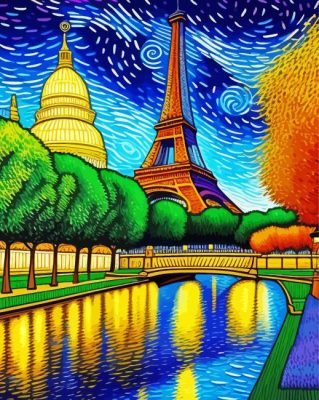 Eiffel Tower Art Paint By Numbers