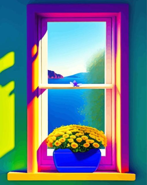 Flowers Window Paint By Numbers