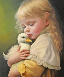 Girl And Duck Paint By Numbers