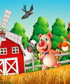 Happy Farm Animals Paint By Numbers