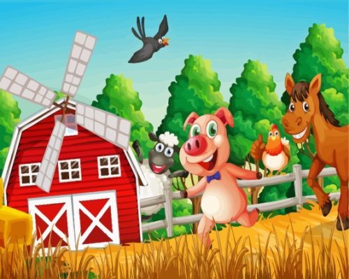 Happy Farm Animals Paint By Numbers