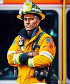 Hero Firefighter Paint By Numbers