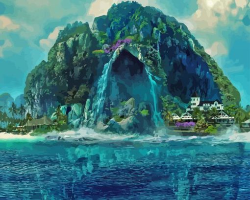 Landscape Fantasy Skull Island Paint By Numbers