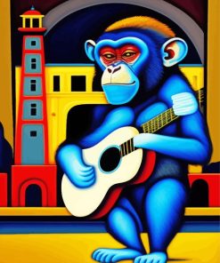 Monkey Guitar Paint By Numbers