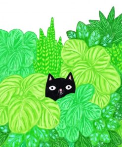 Monstera And Cat Paint By Numbers