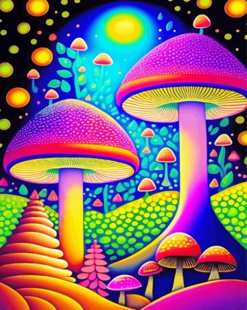 Mushrooms Art Paint By Numbers