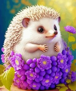 Floral Hedgehog Paint By Numbers