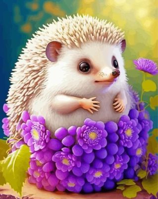 Floral Hedgehog Paint By Numbers