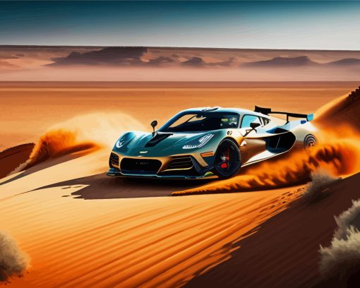 Desert Race Car Paint By Numbers