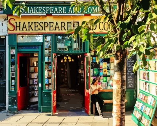 Shakespeare And Company In Paris Paint By Numbers