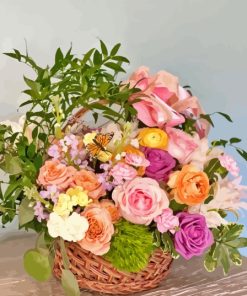 Spring Flowering Basket Paint By Numbers