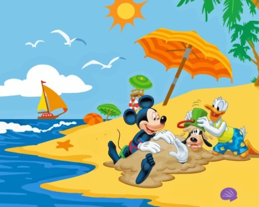 Mickey Mouse Summer Paint By Numbers