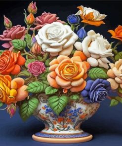 Soft Flowers Vase Paint By Numbers