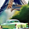 Car And Eiffel Tower Paint By Numbers