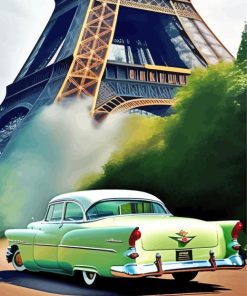 Car And Eiffel Tower Paint By Numbers