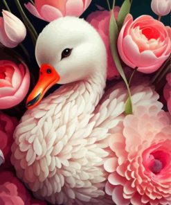 Duck And Flowers Paint By Numbers