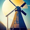 Wooden Windmill Paint By Numbers