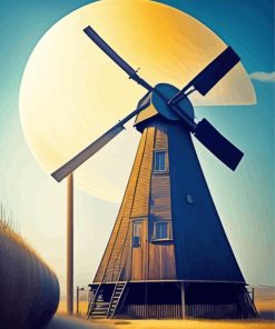 Wooden Windmill Paint By Numbers