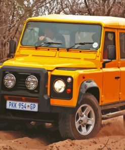 Yellow Land Rover Jeep Paint By Numbers