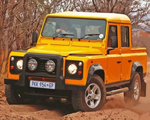 Yellow Land Rover Jeep Paint By Numbers