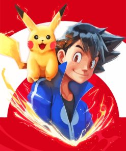 Ash And Pikachu Paint By Numbers