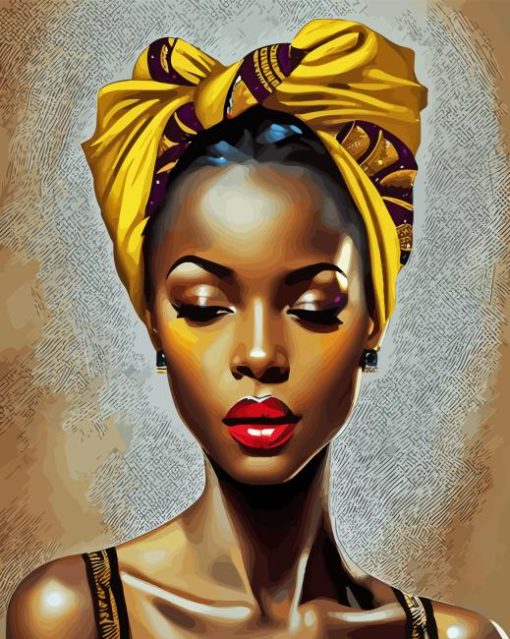 Gold Black Lady Paint By Numbers