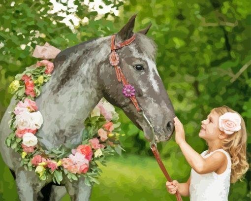 Girl With Horse Paint By Numbers