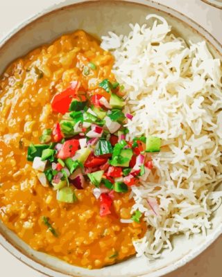 Masoor Dal With Rice Paint By Numbers