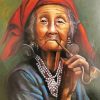 Lady Smoking Pipe Paint By Numbers