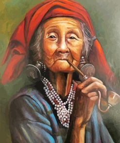 Lady Smoking Pipe Paint By Numbers