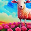 Sheep And Flowers Paint By Numbers