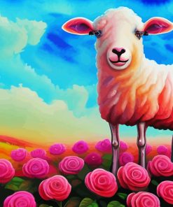 Sheep And Flowers Paint By Numbers