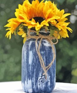 Sunflowers In Jar Paint By Numbers