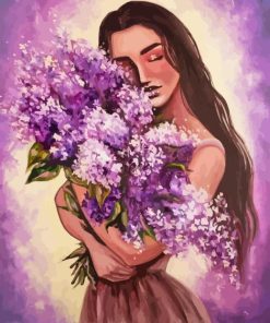 Woman And Lilacs Paint By Numbers