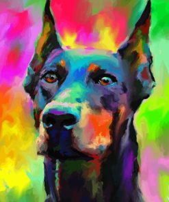 Colorful Dobermann Paint By Numbers