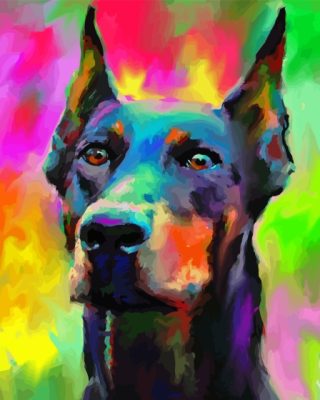 Colorful Dobermann Paint By Numbers