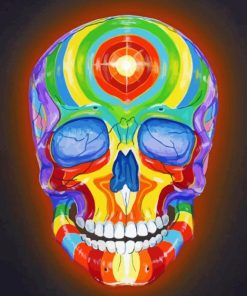 Rainbow Skull Paint By Numbers